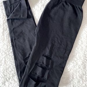 O/S Nikibiki black leggings with holes